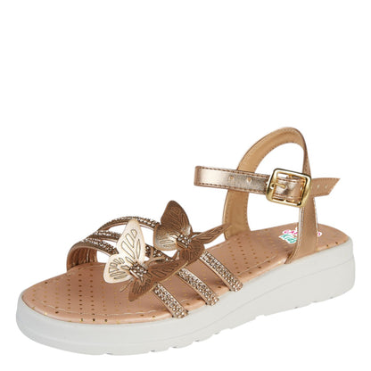Huarache Para Niña Castalia Detalle De Mariposas Y Pedrería