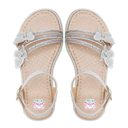 Huarache Para Niña Castalia Detalle De Mariposas Y Pedrería