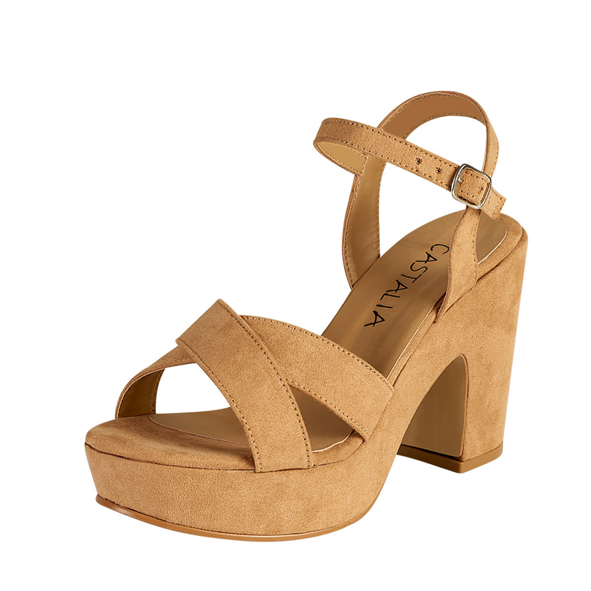 Tacón Para Mujer CASTALIA 307-61 Camel Con Plataforma
