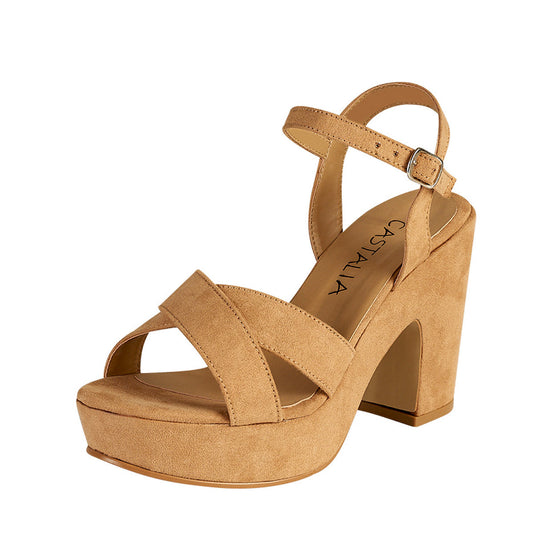 Tacón Para Mujer CASTALIA 307-61 Camel Con Plataforma