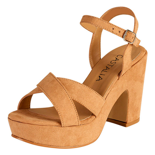 Tacón Para Mujer CASTALIA 307-61 Camel Con Plataforma