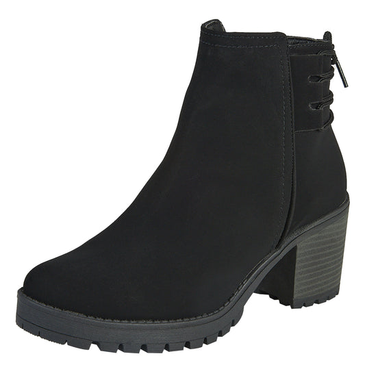 Botín De Gamuza Para Mujer Castalia 329-94 Negro