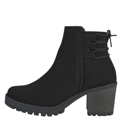 Botín De Gamuza Para Mujer Castalia 329-94 Negro