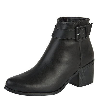Botín Para Mujer Castalia 329-96 Negro Doble Ajuste