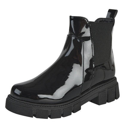 Botín De Charol Para Mujer Castalia 329-98 Negro