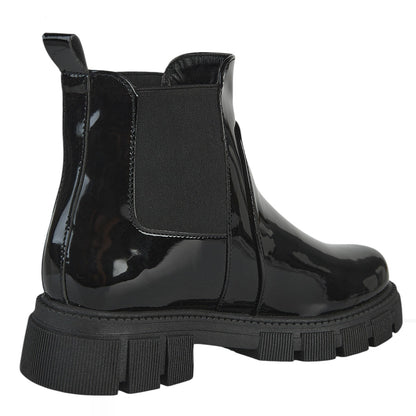Botín De Charol Para Mujer Castalia 329-98 Negro