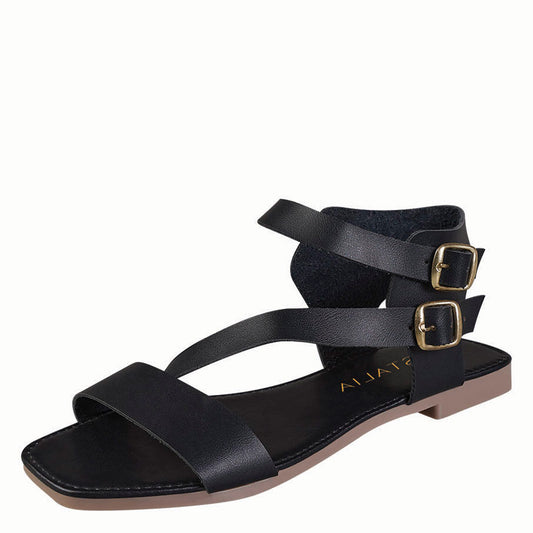 Huarache de Piso Mujer CASTALIA 337-66 Negro Doble Correa