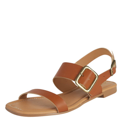 Huarache Para Mujer Castalia 337-85 Tan Doble Ajuste