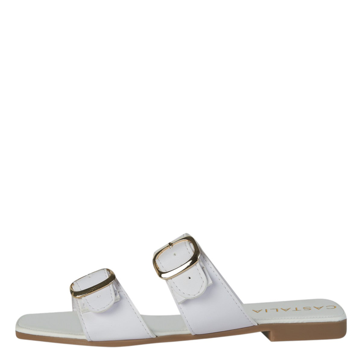 Sandalia Piso Para Mujer Castalia 337-84 Blanco Doble Ajuste