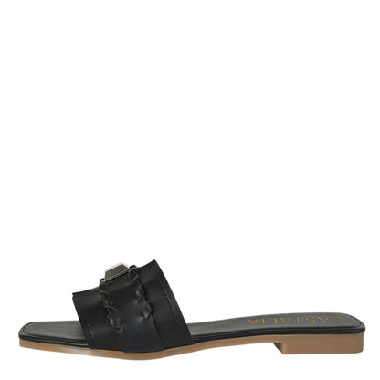 Sandalia Piso Para Mujer Castalia 337-89 Negro Con Estoperol