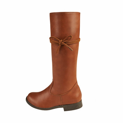 Botas Larga Para Niña CASTALIA 382-54 Camel Detalle de Moño