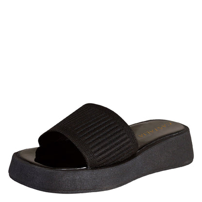 Sandalia Para Mujer CASTALIA 382-59 Negro Elastico Ajustable