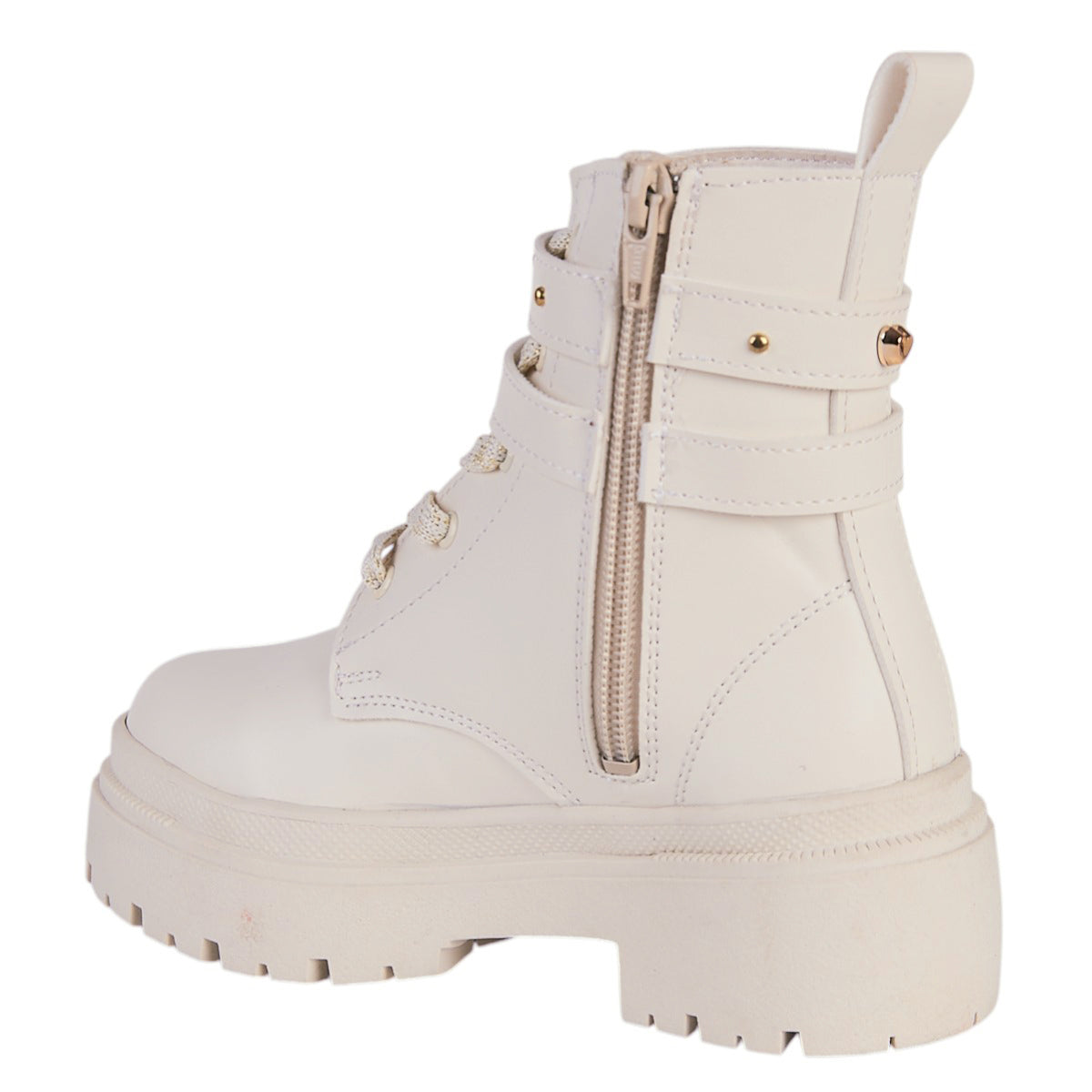 Bota Para Niña Castalia 415-15 Latte Con Detalles Dorados