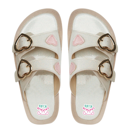 Huarache Para Niña Catalia 415-16 Charol Blanco Doble Ajuste