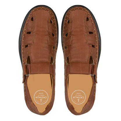 Huarache Cerrado Para Hombre Castalia 419-71 Café