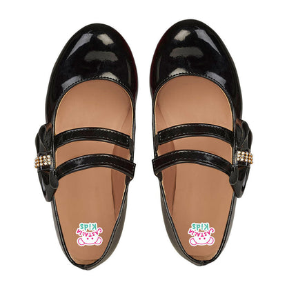 Tacón de Charol Para Niña CASTALIA 500-15 Negro Detalle Moño