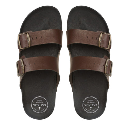 Sandalia Para Hombre Castalia 507-153 Moka Doble Ajuste