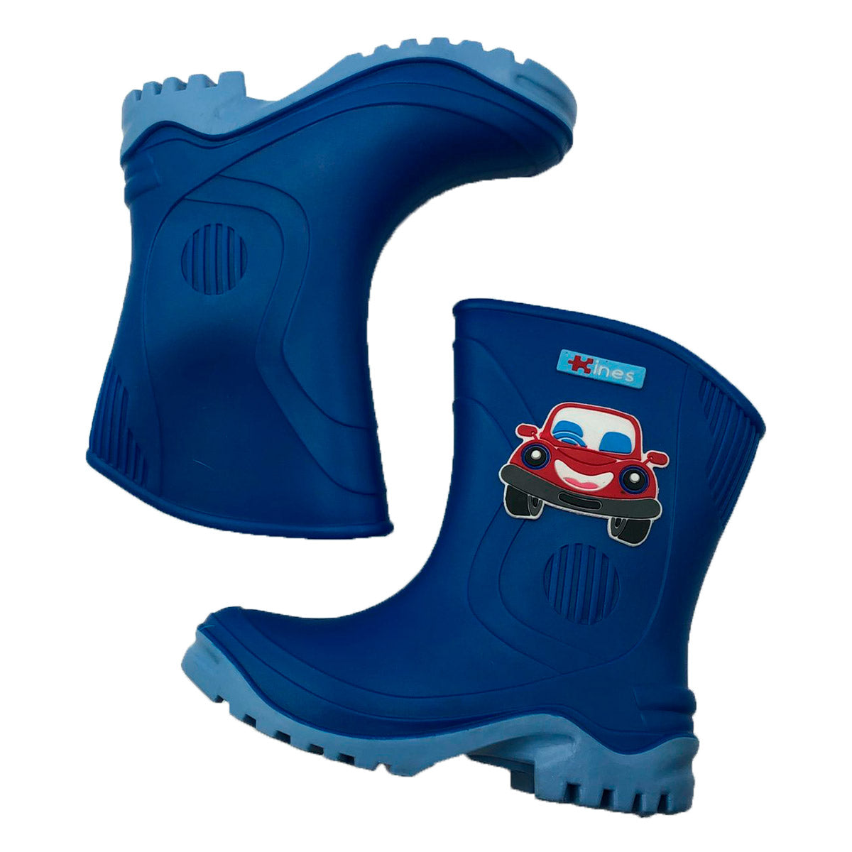 Bota De Lluvia Para Niño Castalia 520-61 Azul Con Carrito