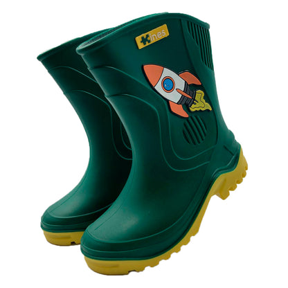 Bota Lluvia Para Niño Castalia 520-62 Verde Nave Espacial