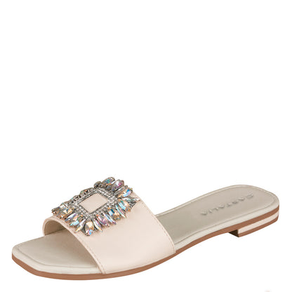 Huarache Para Mujer CASTALIA 561-71 Blanco Aplicación con cristales