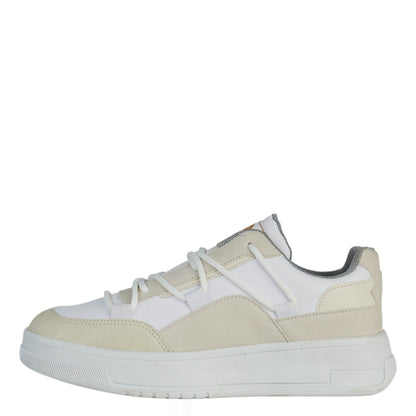 Tenis Urbano Para Mujer Castalia 564-58 Blanco Con Latte Con Acabados En Gamuza