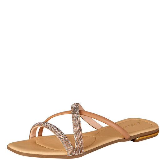 Sandalia Para Mujer CASTALIA 574-29 Oro Rosado con Pedrería