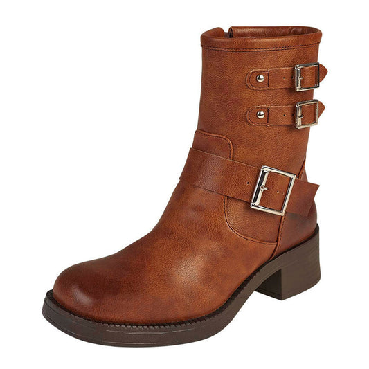 Botin Para Mujer CASTALIA 584-98 Coñac Herrajes en Plata