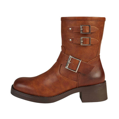 Botin Para Mujer CASTALIA 584-98 Coñac Herrajes en Plata