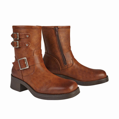 Botin Para Mujer CASTALIA 584-98 Coñac Herrajes en Plata