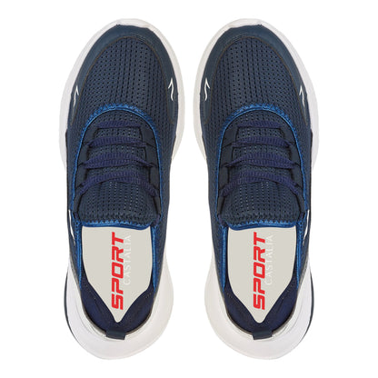 Tenis Deportivo Para Hombre Castalia 608-141 Azul Marino Suela Doble Soporte