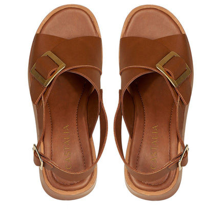 Plataforma Mujer CASTALIA 614-85 Madera Detalle de Hebilla