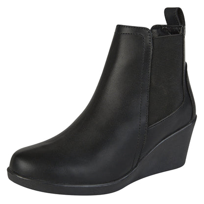 Botín Para Mujer Castalia 329-100 Negro Tacón Corrido