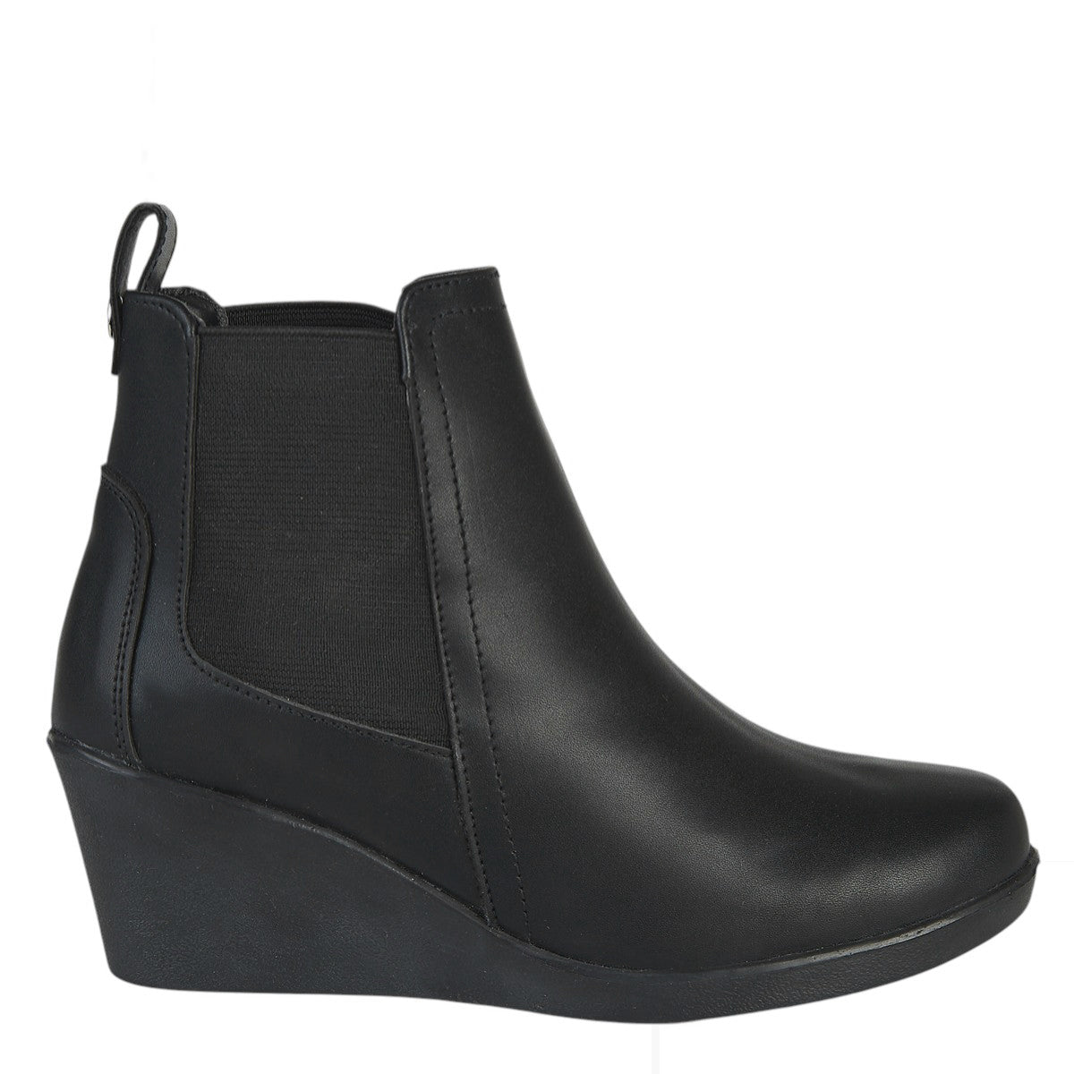 Botín Para Mujer Castalia 329-100 Negro Tacón Corrido