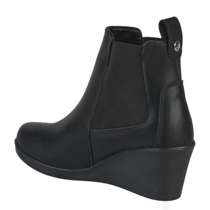 Botín Para Mujer Castalia 329-100 Negro Tacón Corrido