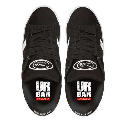 Tenis Urban De Gamuza Para Hombre Castalia 641-69 Negro Con Blanco