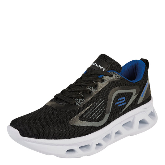 Tenis Deportivo Para Hombre Castalia 651-39 Negro Con Azul Suela Doble Soporte