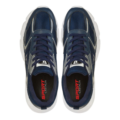 Tenis Deportivo Para Hombre Castalia 701-007 Marino Con Blanco Suela Doble Soporte