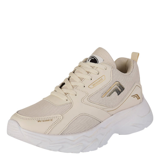 Tenis Deportivo Para Mujer Castalia 701-008 Latte Dorado Suela Doble Soporte