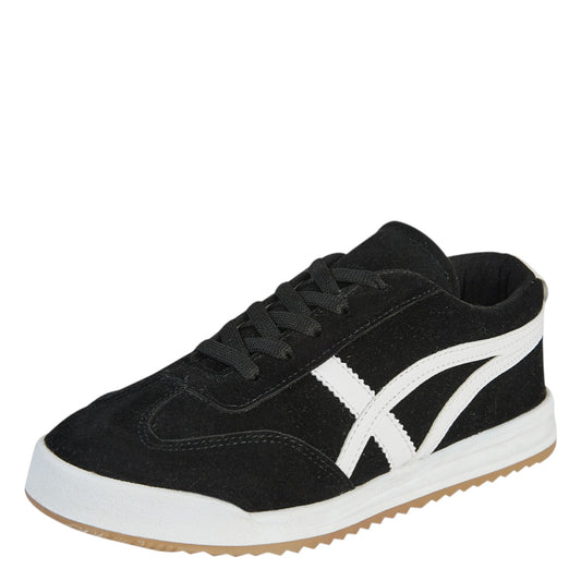 Tenis Urbano Para Mujer Castalia 748-72 Negro De Gamuza
