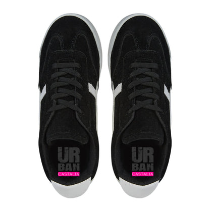 Tenis Urbano Para Mujer Castalia 748-72 Negro De Gamuza