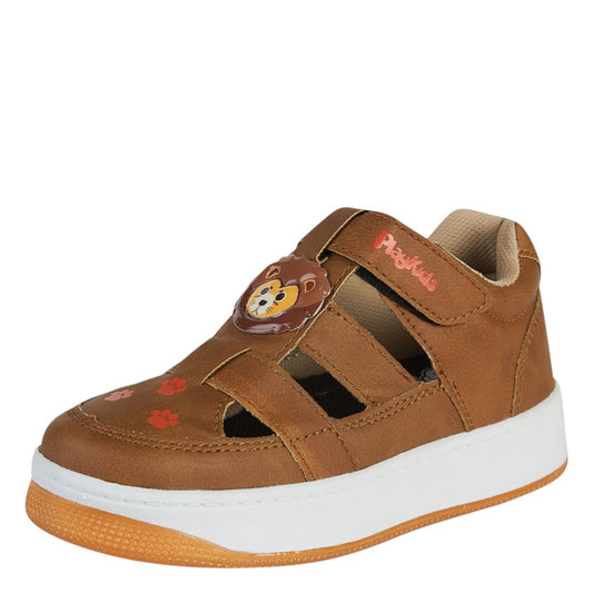 Zapato Para Bebé Niño Castalia Café Con Diseño De León