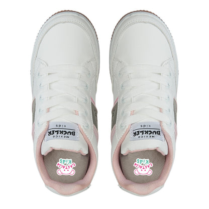 Tenis Urbano Para Niña Castalia 789-004 Blanco Con Rosa