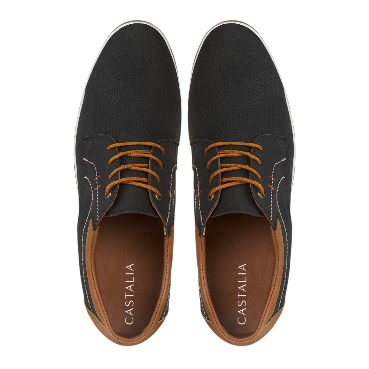 Zapato Casual Para Hombre Castalia 793-002 Marino Con Café
