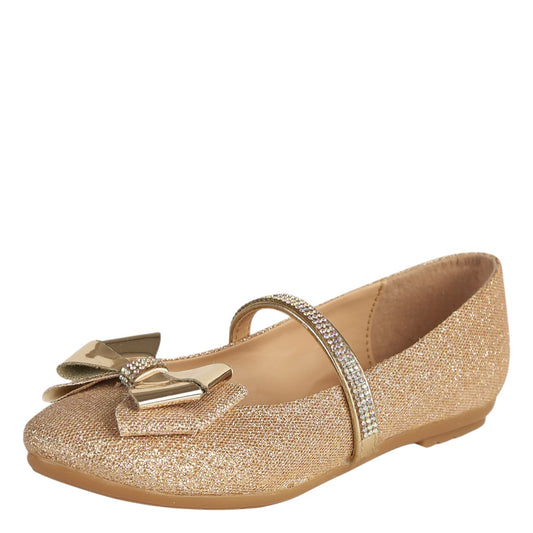 Balerina Para Niña Castalia 797-002 Dorado Brilloso Con Moño