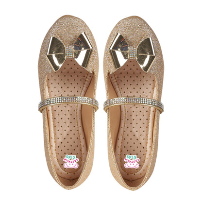 Balerina Para Niña Castalia 797-002 Dorado Brilloso Con Moño