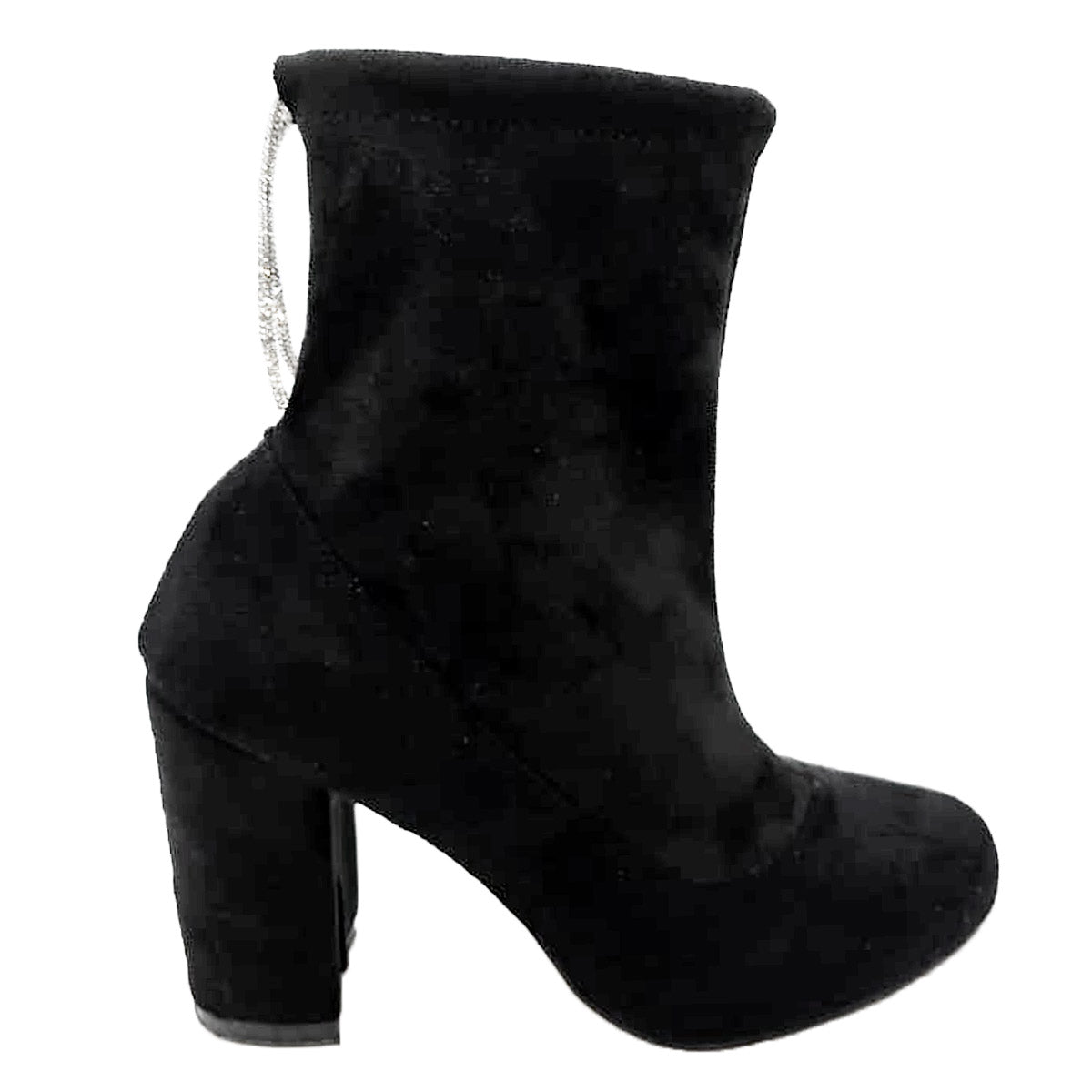 Botín De Gamuza Para Mujer Castalia 307-63 Negro Con Brillos