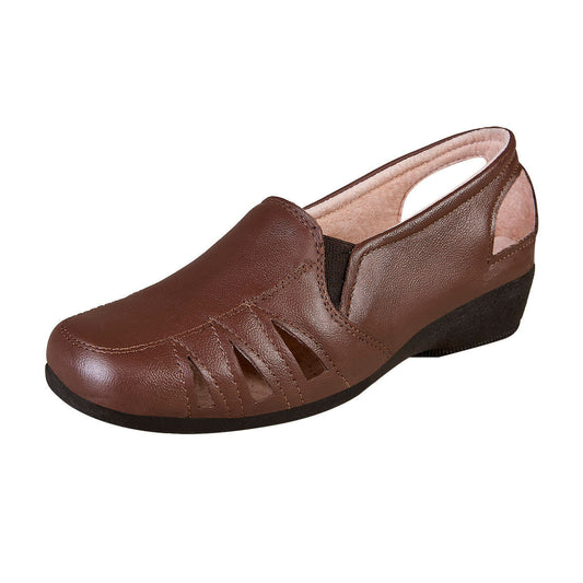 Zapato Confort Clasico Mujer CASTALIA 016-22 Café Ajustable
