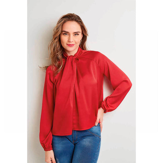 Blusa Para Mujer TREVO 1009-46 Rojo Manga Larga