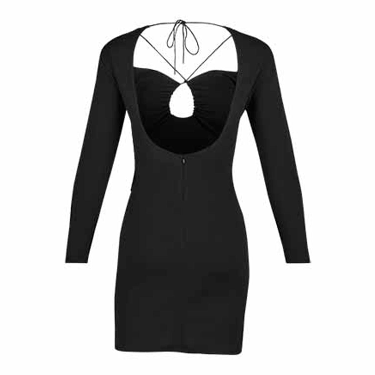 Vestido Corto Para Mujer TREVO 1022-07 Negro con Escote en la Espalda