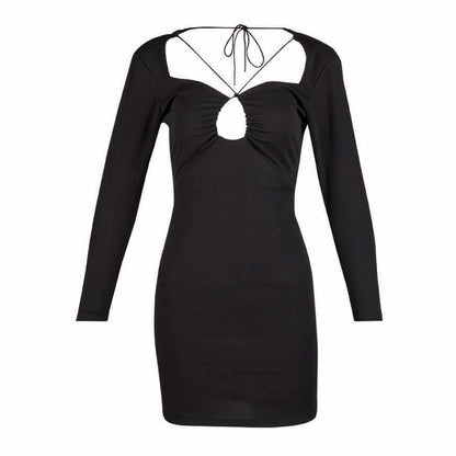 Vestido Corto Para Mujer TREVO 1022-07 Negro con Escote en la Espalda